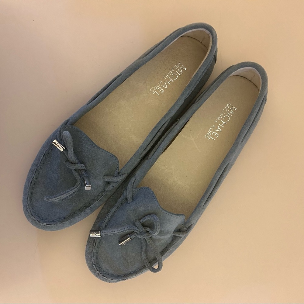 New Michael Kors Blue Suede Leather Loafer Size 8M NWOB - Picture 2 of 8